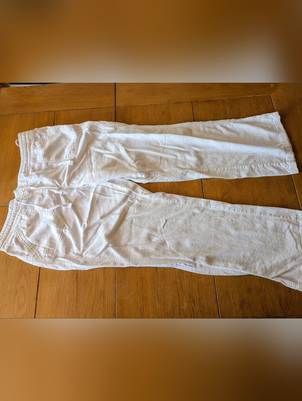 BHS White Cotton Jogger Pants Side Pockets Light Weight Stretchy Waist 16 - Picture 9 of 9